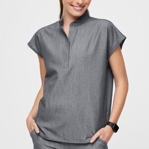 FIGS Rafaela Oversized Boxy Sleeveless Scrub Top Graphite